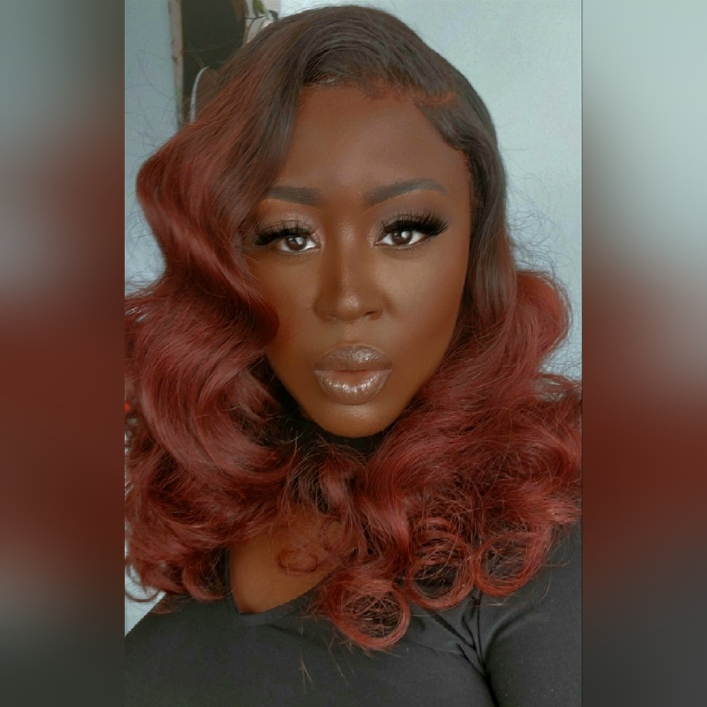 💯Very gently worn 13x4 Lace Frontal Burgundy Body Wave Wig in 20 inches ✨️